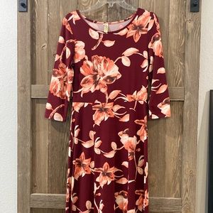 Red floral dress